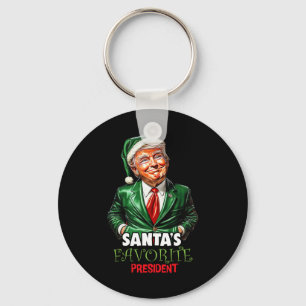 Santa's Favorite President Funny Trump Christmas X Keychain