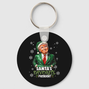 Santa's Favorite President Funny Trump Christmas X Keychain