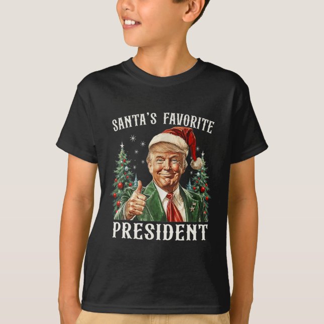 Santa's Favorite President Funny Trump Christmas X T-Shirt (Front)