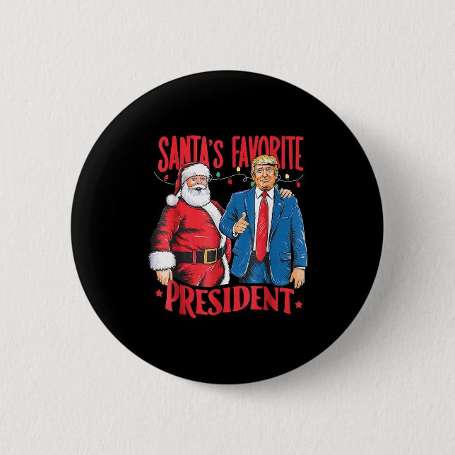 Santa's Favorite President Santa Trump Dance Chris Button (Front)