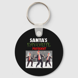Santa's Favorite President Santa Trump Dance Funny Keychain