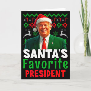 Santas Favorite President Santa Trump Xmas Christm Card