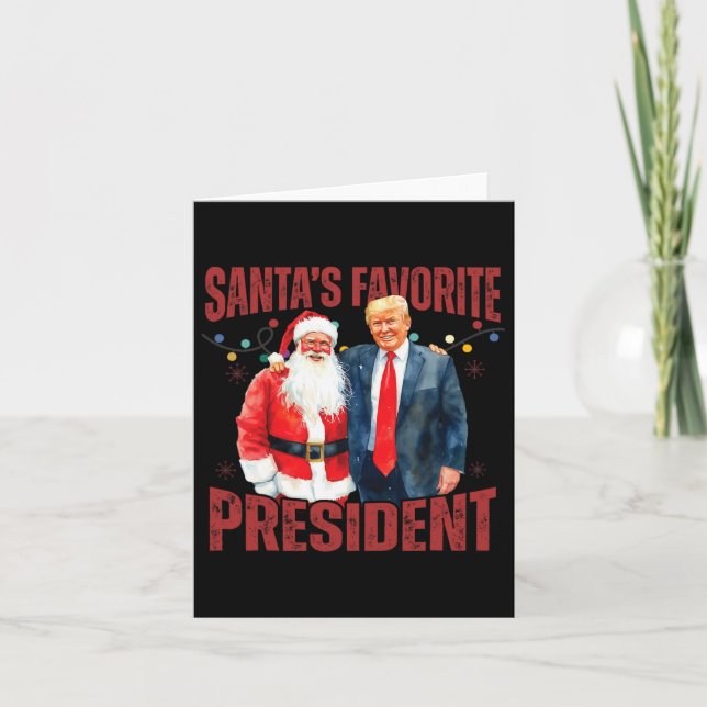 Santa's Favorite President Trump Christmas Santa H Card (Front)