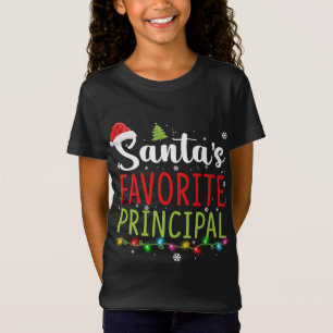 Santas Favorite Principal Christmas Pajama Santa H T-Shirt