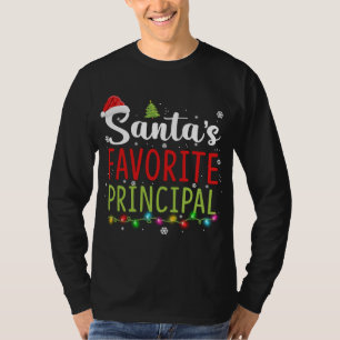 Santas Favorite Principal Christmas Pajama Santa H T-Shirt