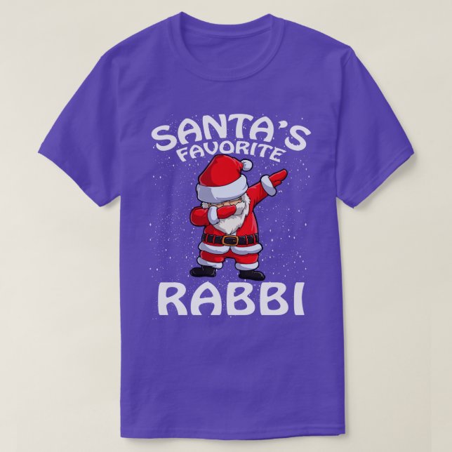 Santas Favorite Rabbi Christmas T-Shirt (Design Front)