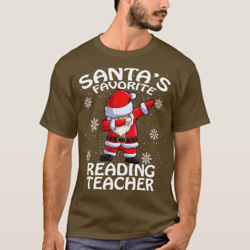 Santas Favorite Reading Teacher Christmas T_Shirt