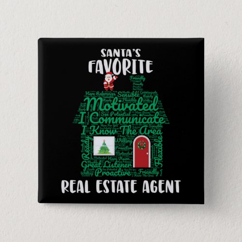 Santas Favorite Real Estate Agent Christmas Button