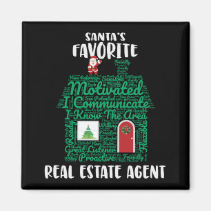 Santas Favorite Real Estate Agent Christmas Magnet