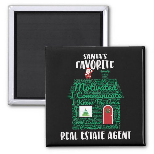 Santas Favorite Real Estate Agent Christmas Magnet