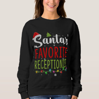 Santa's Favorite Receptionist Christmas Santa Hat Sweatshirt