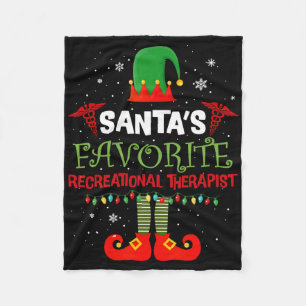 Santa's Favorite Recreation Therapy Elf Christmas Fleece Blanket