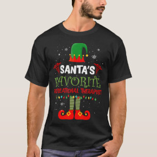 Santa'S Favorite Recreation Therapy Elf Christmas T-Shirt