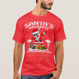 Santas Favorite Registered Nurse Christmas Matchin T-Shirt