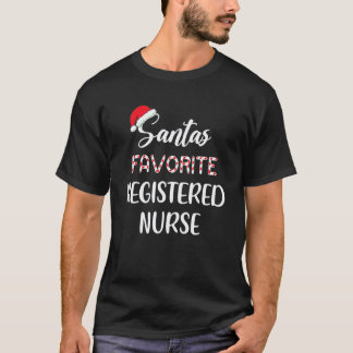 Santa's Favorite Registered Nurse Christmas T-Shirt