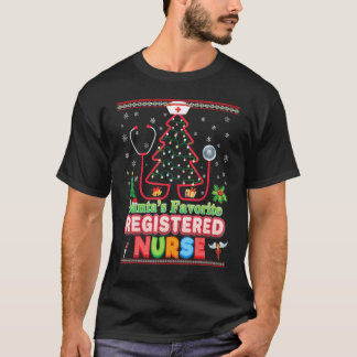Santa's Favorite Registered Nurse Christmas Tree S T-Shirt