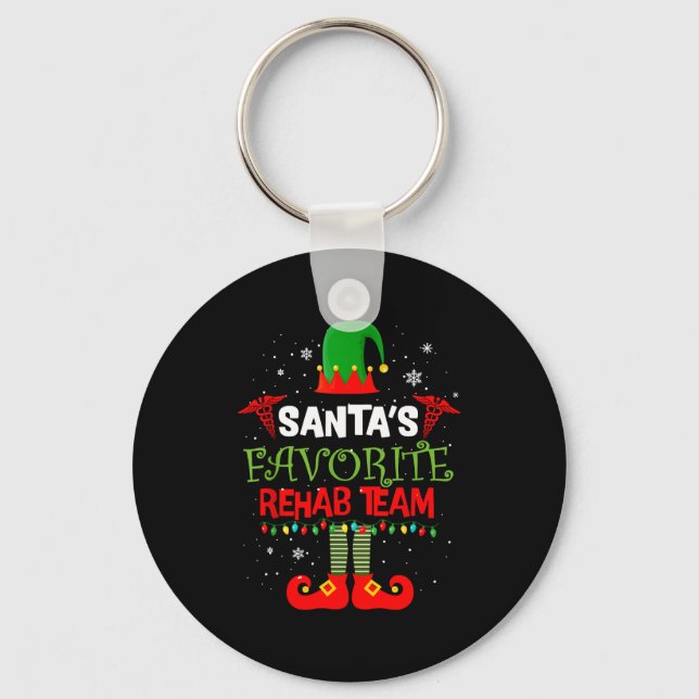 Santa's Favorite Rehab Team Elf Physical Therapy C Keychain (Front)