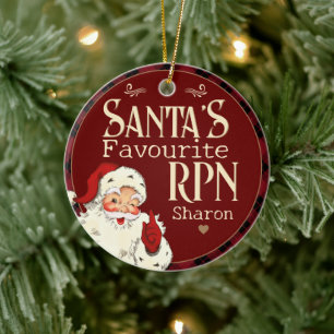 Santa's Favorite RPN for nurses, Ceramic Ornament