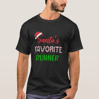 Santas Favorite Runner Funny Running Christmas T-Shirt