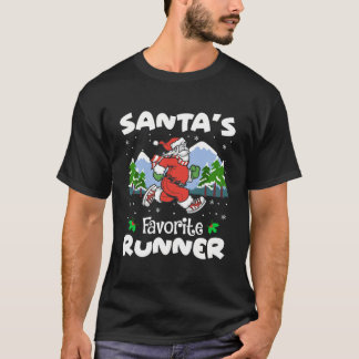 Santa'S Favorite Runner Funy Running Lover Christm T-Shirt