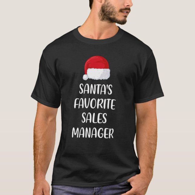 Santas Favorite Sales Manager Christmas Pajama T-Shirt (Front)