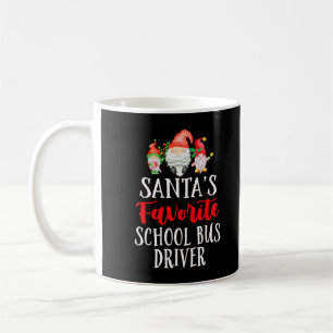 Santa's Favorite School Bus Driver Christmas Gnome Coffee Mug
