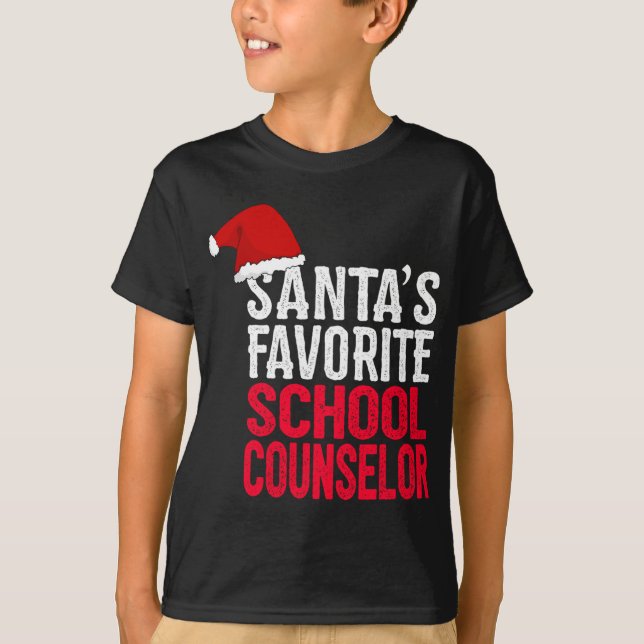 Santa's Favorite School Counselor Cute Christmas G T-Shirt (Front)