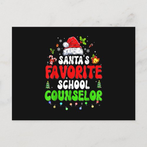 Santas Favorite School Counselor Family Matching Holiday Postcard