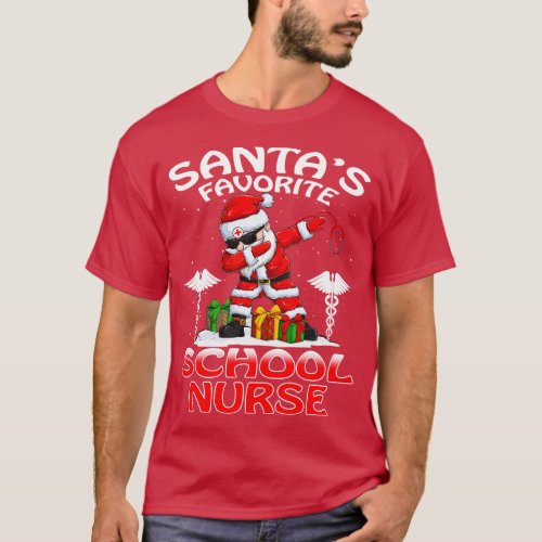 Santas Favorite School Nurse Christmas T Shirt