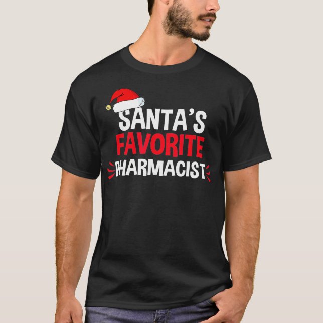 Santas Favorite School Pharmacist Christmas Men T-Shirt (Front)