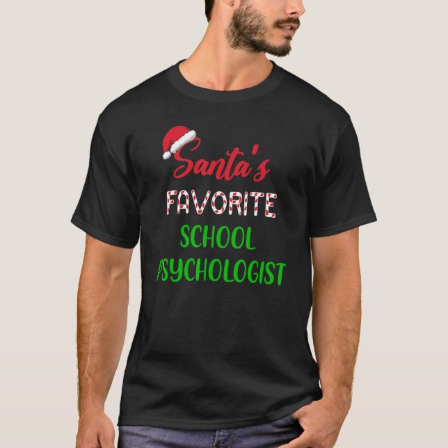 Santas Favorite School Psychologist     Chritsmas T-Shirt (Front)