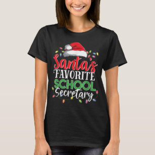 Santa's Favorite School Secretary Christmas Funny T-Shirt