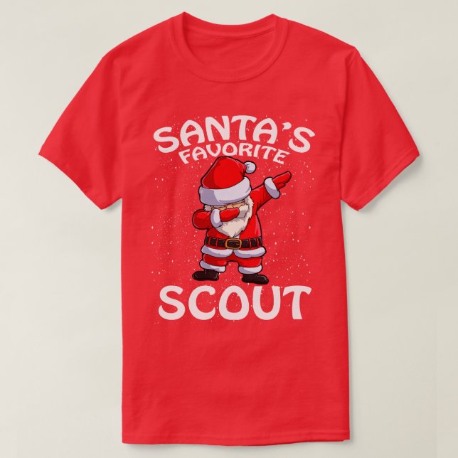 Santas Favorite Scout Christmas T-Shirt (Design Front)