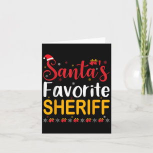 Santas Favorite Sheriff Matching Family Pajama Chr Card