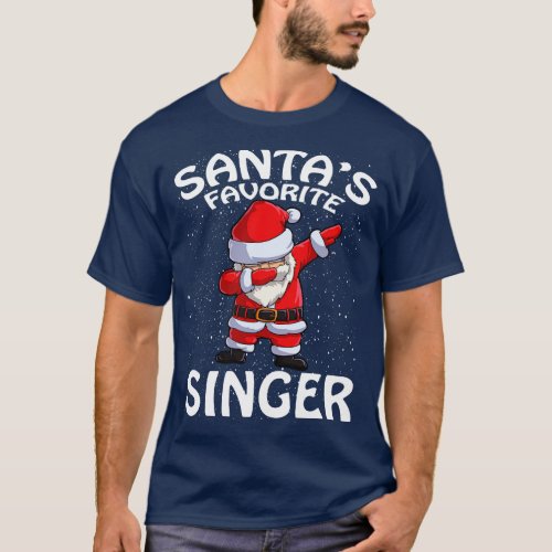 Santas Favorite Singer Christmas T_Shirt