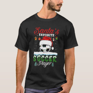 Santa's Favorite Soccer Player Christmas Football T-Shirt