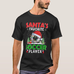 Santa's Favorite Soccer Player Christmas Pajama Sa T-Shirt
