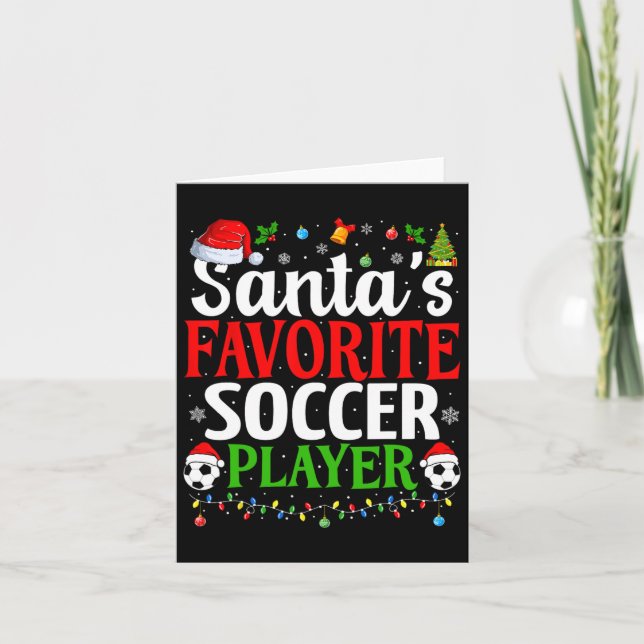 Santa's Favorite Soccer Player Xmas Funny Christma Card (Front)
