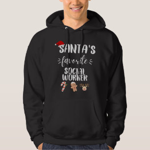 Santas Favorite Social Worker Christmas Hoodie