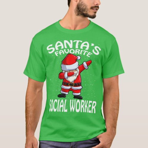 Santas Favorite Social Worker Christmas T_Shirt