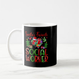 Santas Favorite Social Worker Merry Christmas Paja Coffee Mug