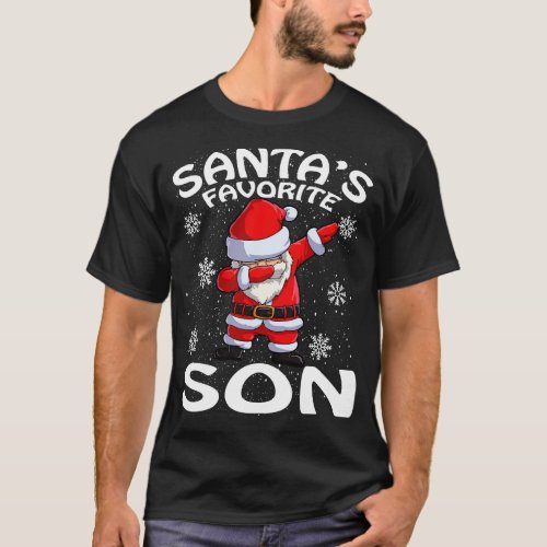 Santas Favorite Son Christmas T_Shirt