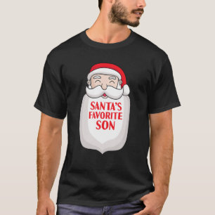 Santa's Favorite Son Funny Santa Christmas Kid Xma T-Shirt