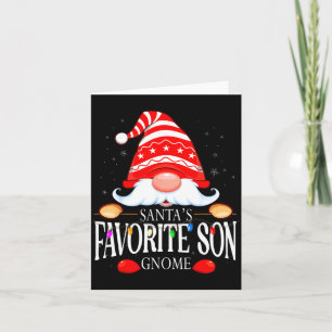Santas Favorite Son Gnome Matching Christmas Paja  Card