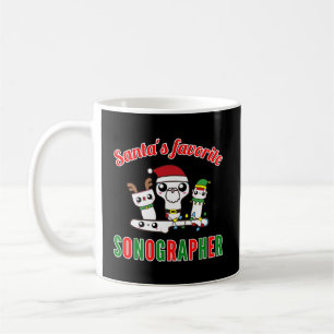 Santa'S Favorite Sonographer Xmas Ultrasound Tech Coffee Mug