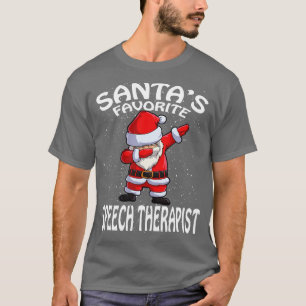 Santas Favorite Speech Therapist Christmas T-Shirt