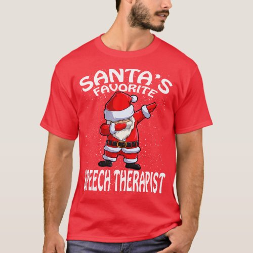 Santas Favorite Speech Therapist Christmas T_Shirt