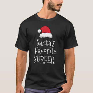 Santas Favorite Surfer Christmas Surfing T-Shirt