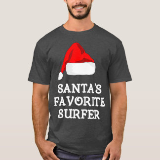 Santas Favorite Surfer Funny Christmas Gift Surf T-Shirt