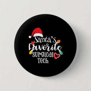 Santa's Favorite Surgical Tech Christmas Lights Sa Button